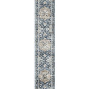 Ember Washable Area Rug Runner - Blue