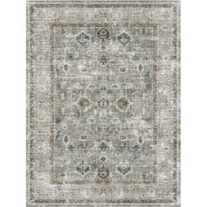 Verdant Distressed Washable Area Rug green