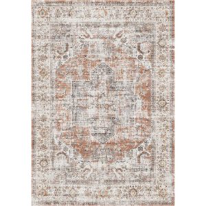 MontVoo Aglaia Washable Area Rug Orange