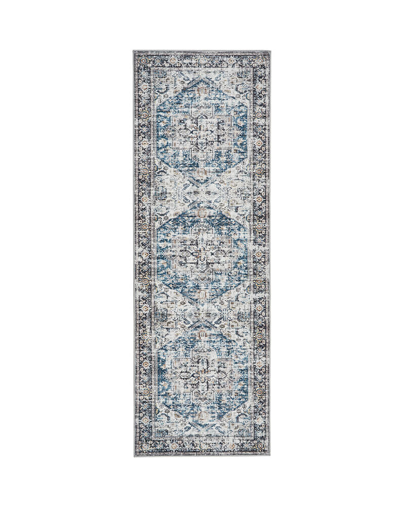 MontVoo-Aglaia-Washable-Runner-Rug-Blue MontVoo Aglaia Washable Runner Rug Blue