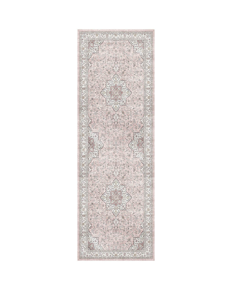 MontVoo-Antheia-Washable-Runner-Rug-Pink MontVoo Antheia Washable Area Runner Rug Pink