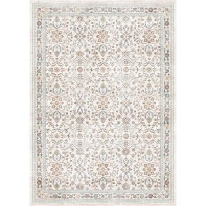 MontVoo Aster Washable Area Rug Beige White