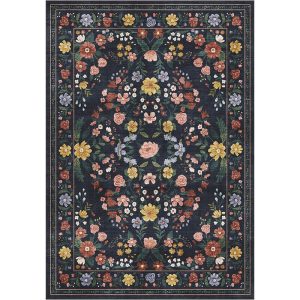 MontVoo Chloris Washable Area Rug Black
