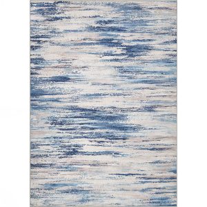 MontVoo Dawn washable area rug dark blue