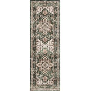 MontVoo Harmonia Washable Area Runner Rug Green
