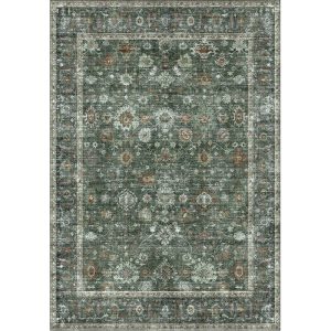 MontVoo Liana Washable Area Rug Dark Green