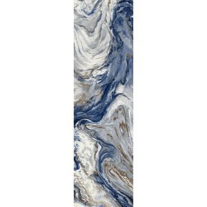 MontVoo Marble Washable Runner Rug Blue