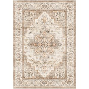MontVoo Sylva Washable Area Rug Beige