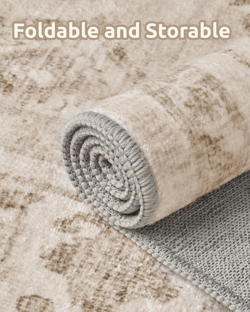 Selene_Washable_Area_Rug_Beige_Foldable_Easy_Storag
