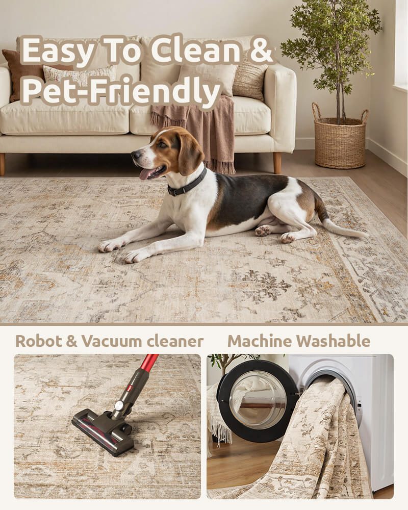 Selene_Washable_Area_Rug_Beige_Pet_Friendly_Washable