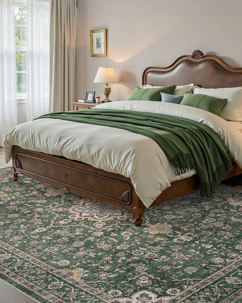antheia-washable-area-rug-green-in-bedroom