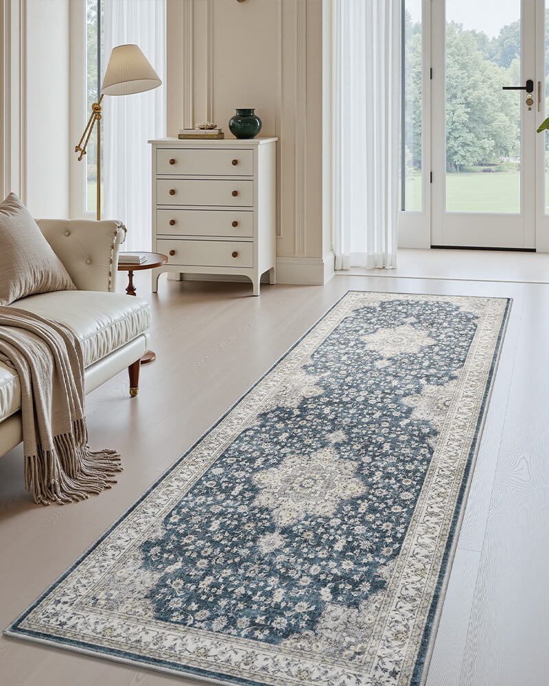 antheia-washable-area-rug-runner-blue-in-hallway