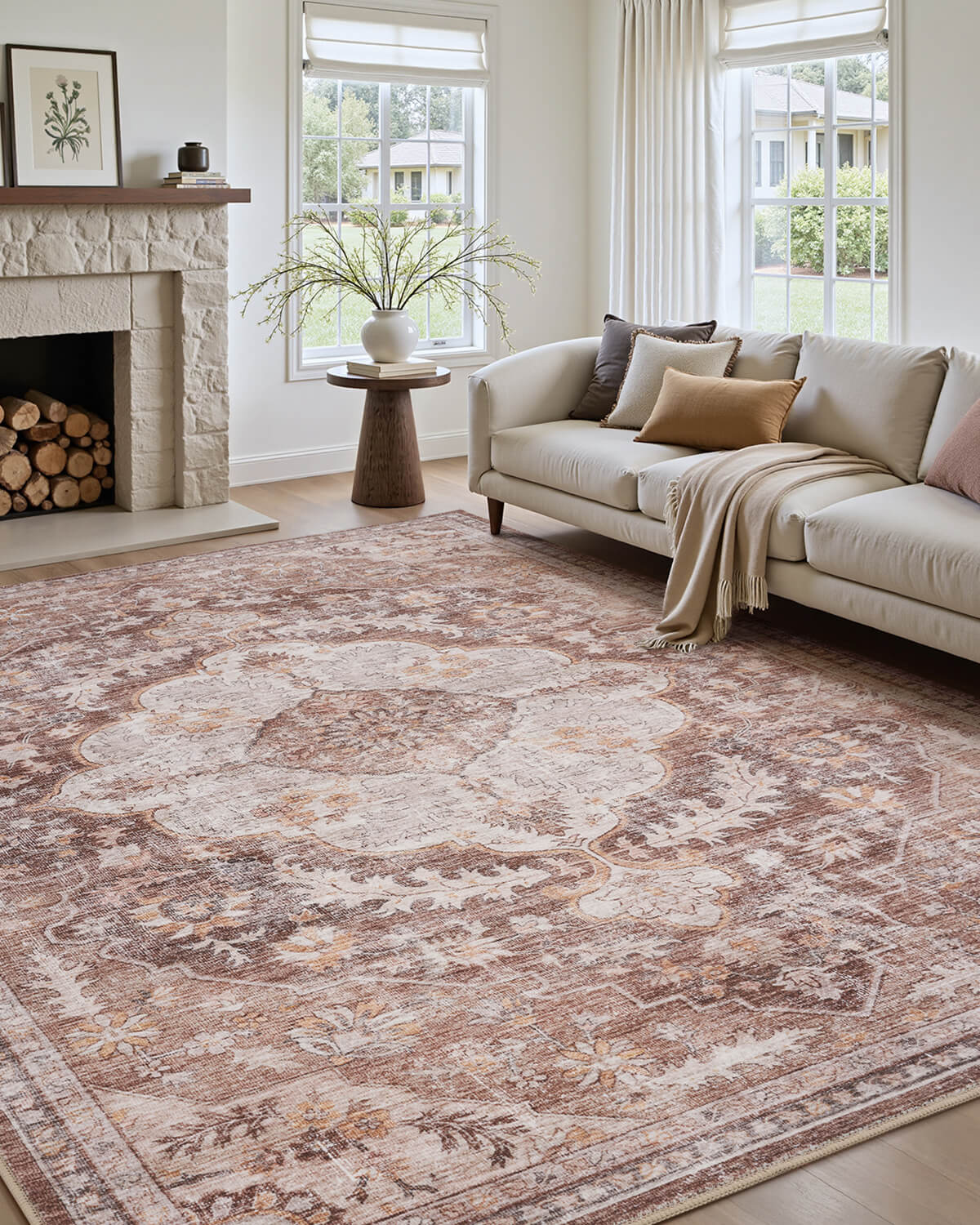 bohemian-vintage-washable-rug-for-easy-cleaning