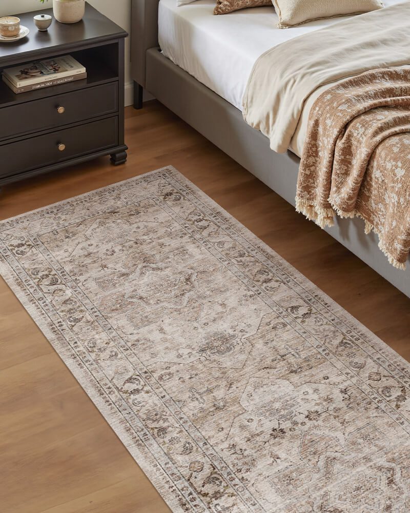 harmonia-washable-area-rug-runner-beige-in-bedroom