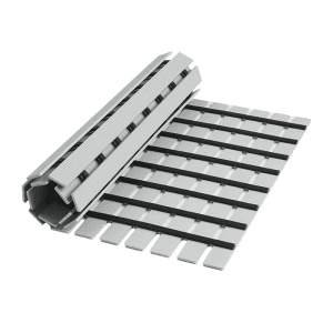 Heavy duty rubber bath mat with textured anti slip base that stays stable without suction cups