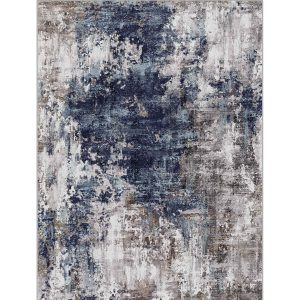 Modern abstract area rug designed for family living spaces with versatile style
