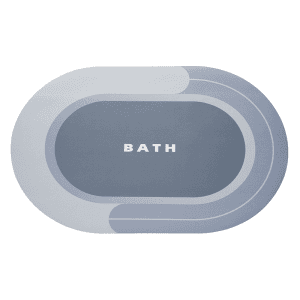 Non slip round bathroom mat that grips smooth tile floors securely, reducing slip risks in wet areas