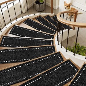 Stair treads designed to help prevent slips and falls indoors
