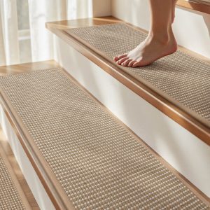 Non-slip stair treads blending safety with modern home design