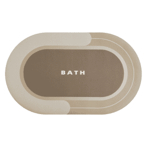 Round bath mat created for minimalist bathroom style, combining clean design with practical quick dry features