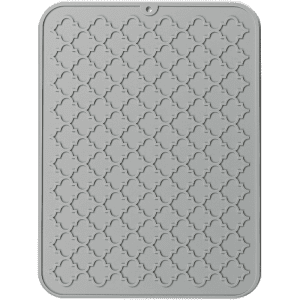 Silicone dish drying mat designed for kitchen countertops with quick drying support