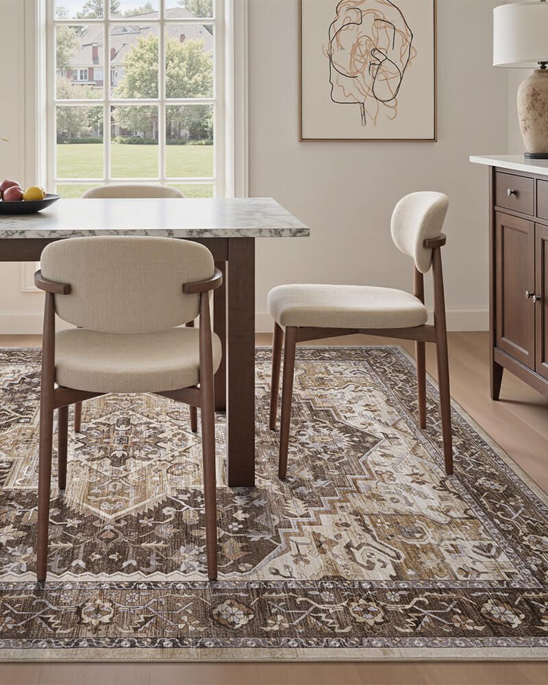 solara-washable-area-rug-brown-in-kitchen