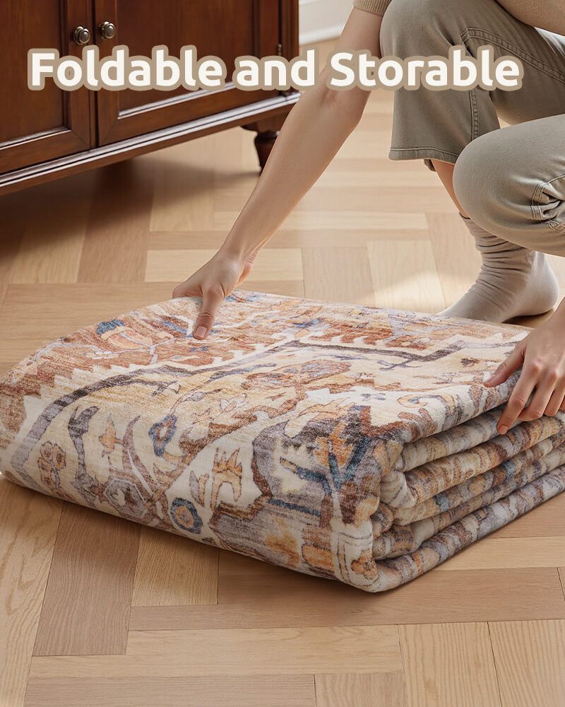 solara-washable-area-rug-orange-foldable-easy-storage