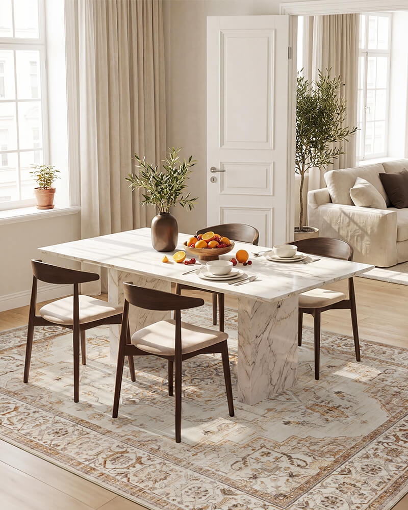 sylva-washable-area-rug-beige-in-kitchen