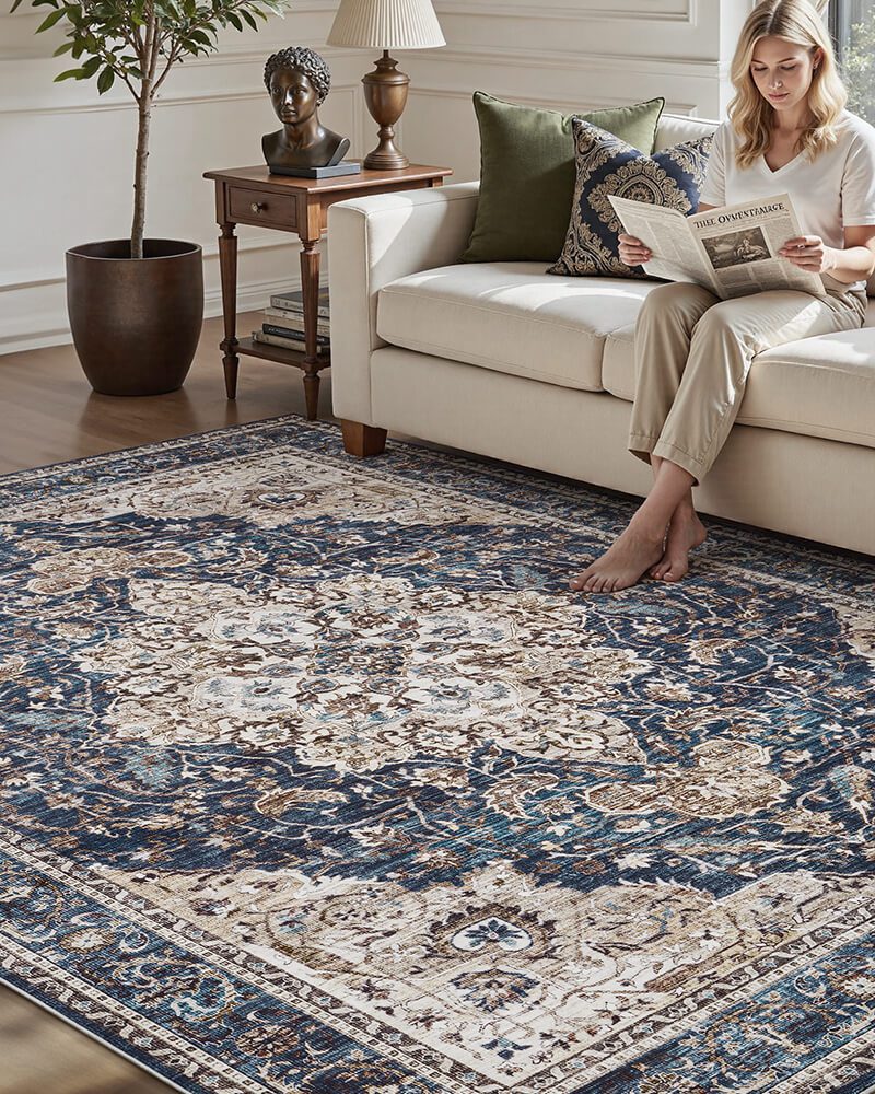 velora-washable-area-rug-blue-in-living-room