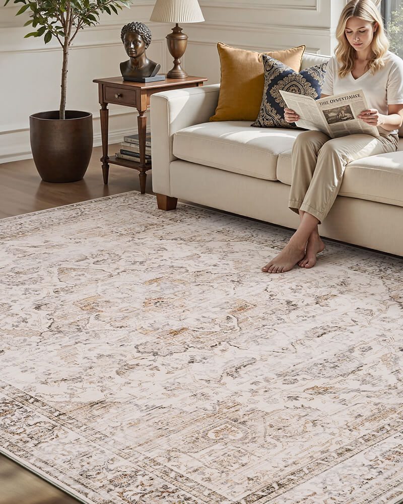 velora-washable-area-rug-brown-in-living-room