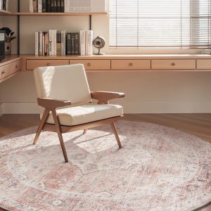 Vintage area rug combining durability and softness for family homes