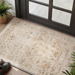 Vintage area rug featuring soft textured comfort for cozy home spaces