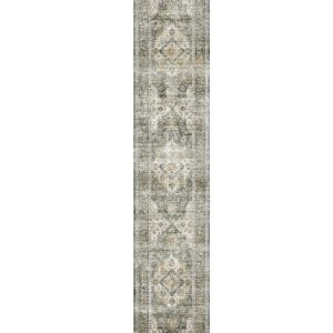 Vintage area rug featuring washable surface and non slip backing for daily use