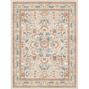 Vintage floral rug suitable for bedroom and living room decor