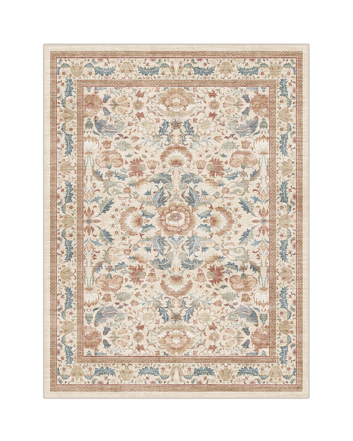 vintage-floral-rug-durable-for-high-traffic-family-home Vintage floral rug suitable for bedroom and living room decor