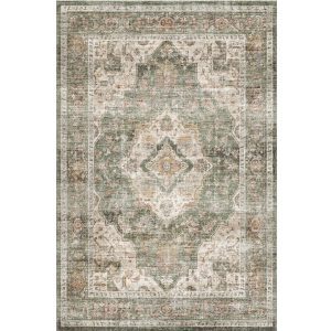 Vintage style washable area rug designed for cozy home living spaces