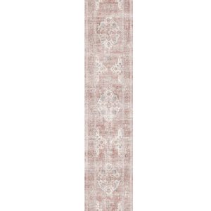 Vintage style washable area rug designed for modern family homes