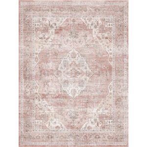 Vintage washable area rug designed for cozy family spaces