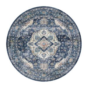 Vintage washable area rug designed for living rooms with pet friendly soft texture and durable construction