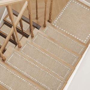 Non-slip stair treads that stay in place on hardwood stairs