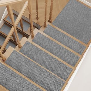 Pet-friendly stair treads with secure grip to prevent slipping
