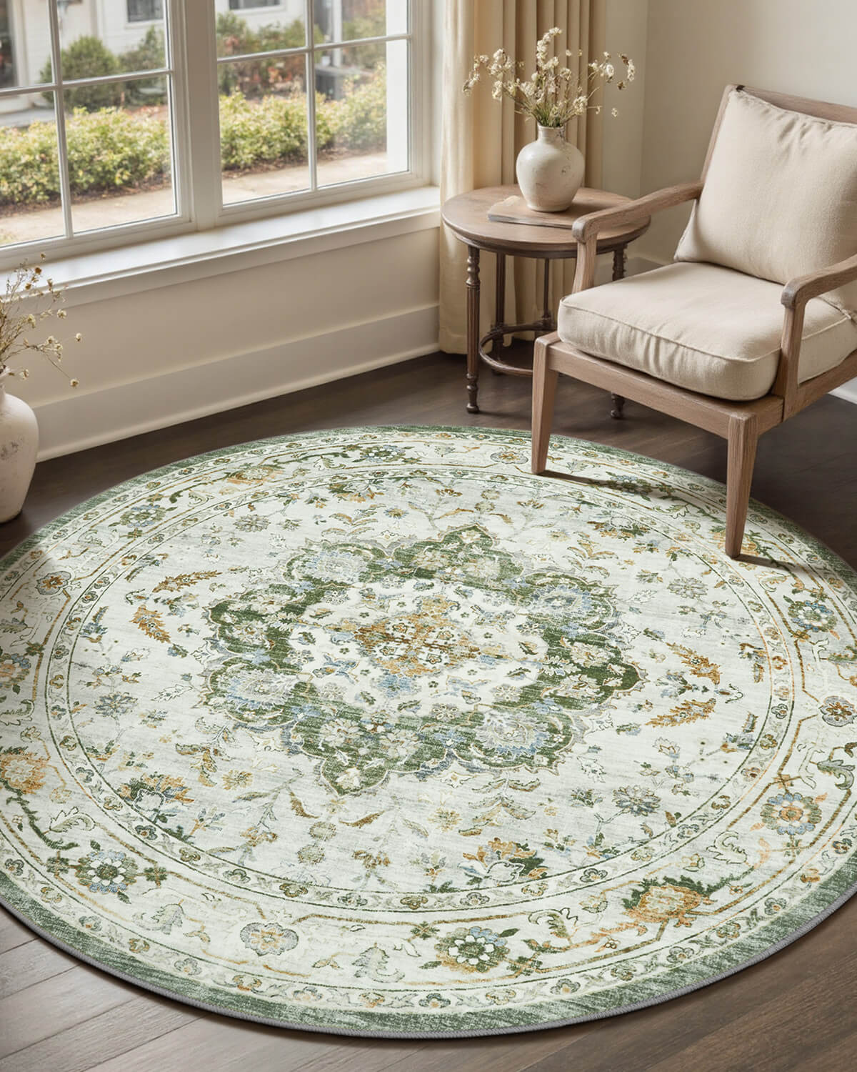 washable-vintage-botanical-rug-for-high-traffic-interiors