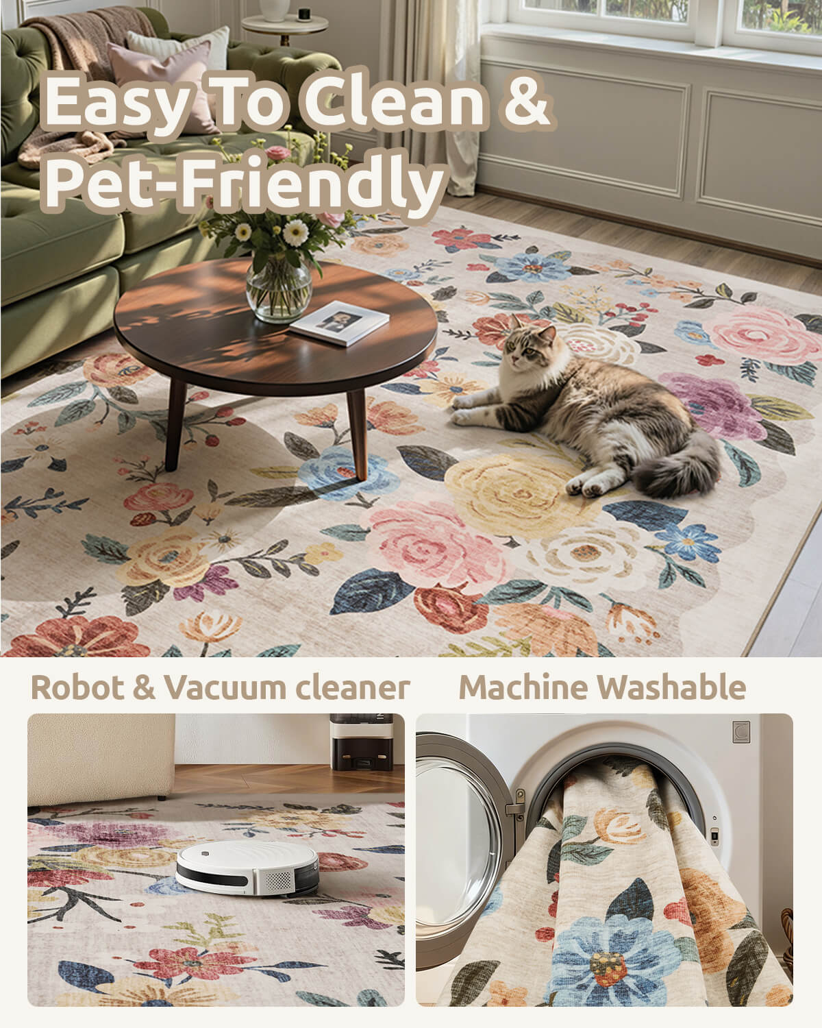 washable-vintage-floral-area-rug-for-pet-friendly-home