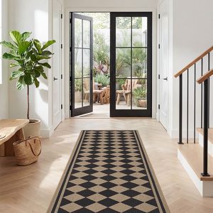 Indoor outdoor rug with faux jute texture and geometric design for relaxed patio living and modern indoor spaces